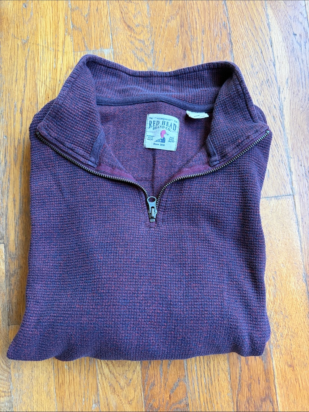 RedHead Men's Zip-Neck Knit Sweater in Deep Burgundy